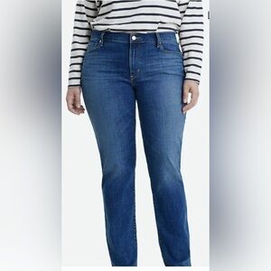 Levi’s 414 Classic High Rise Straight Legs Cotton Whiskered Blue Plus Size 18W